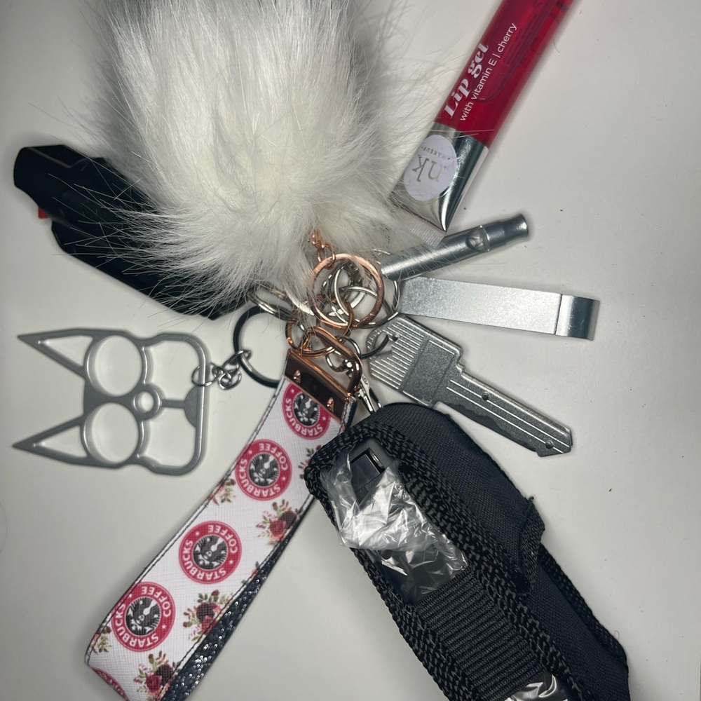 Starbucks theme safety self defense keychain